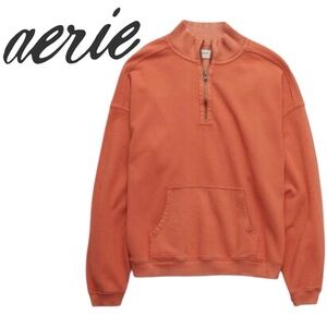 Aerie Oversized Down to Earth Quarter Zip Sweater Size XL